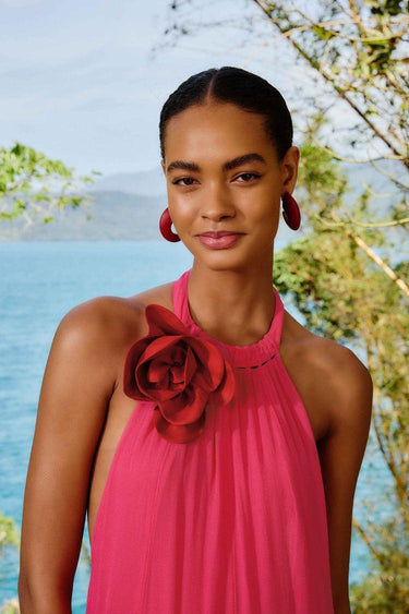 Pink Flower Maxi Dress-Dresses-Farm Rio-Debs Boutique